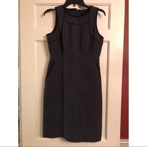 J. Crew Navy White Polka Dot Midi Dress w/ Pockets